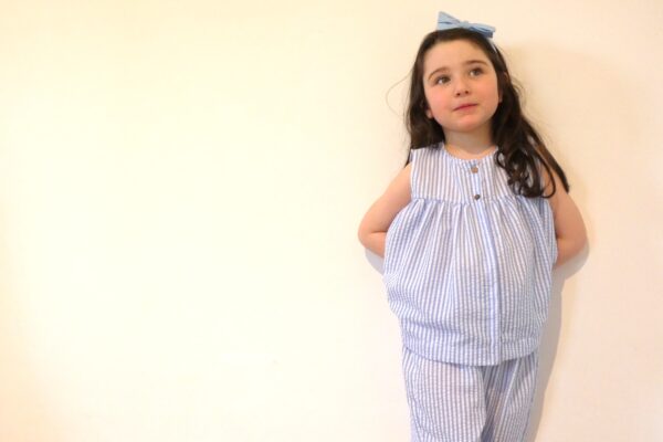 Ginevra - top a righe bianco e blu